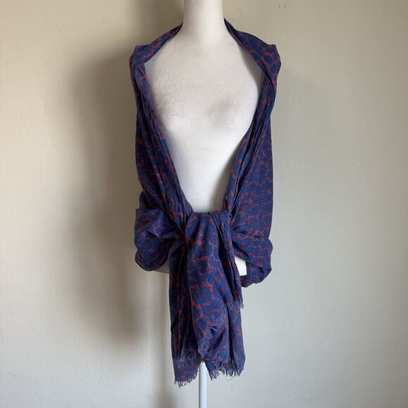Leopard Cheetah Animal Print Blue & Pink Scarf Wrap Shawl Festival Artsy Boho - Picture 6 of 7